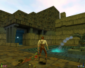 Heretic 2 Andoria Plaza level - ukázka bugu s neviditelným množstvím munice (zde pro Storm Bow).
