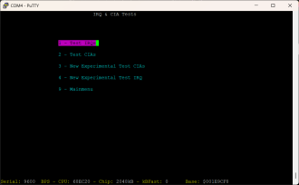 05a - IRQ a CIA test - menu